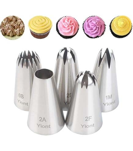 Amazon | MOCOXYKLXY 絞り口金 5個セット 丸型 花型 ステンレス 絞る